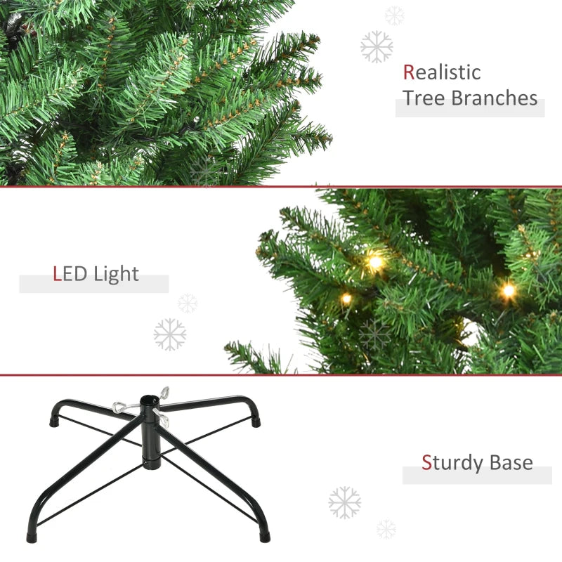 Christmas Time 4FT Prelit Artificial Christmas Tree w/ Warm White Light Home Xmas Decoration