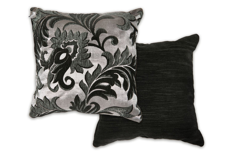 Rome - Damask Chenille Cushion Cover in Black