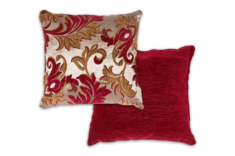 Rome - Damask Chenille Cushion Cover in Wine