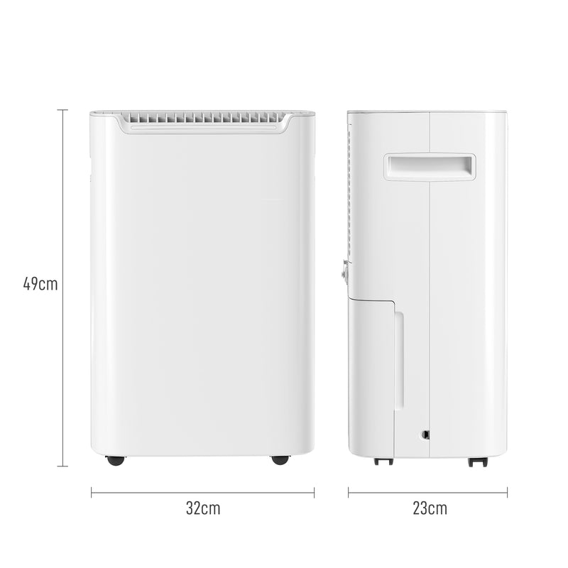 HOMCOM 20L/Day Dehumidifier for Home Damp, with 24H Timer, White