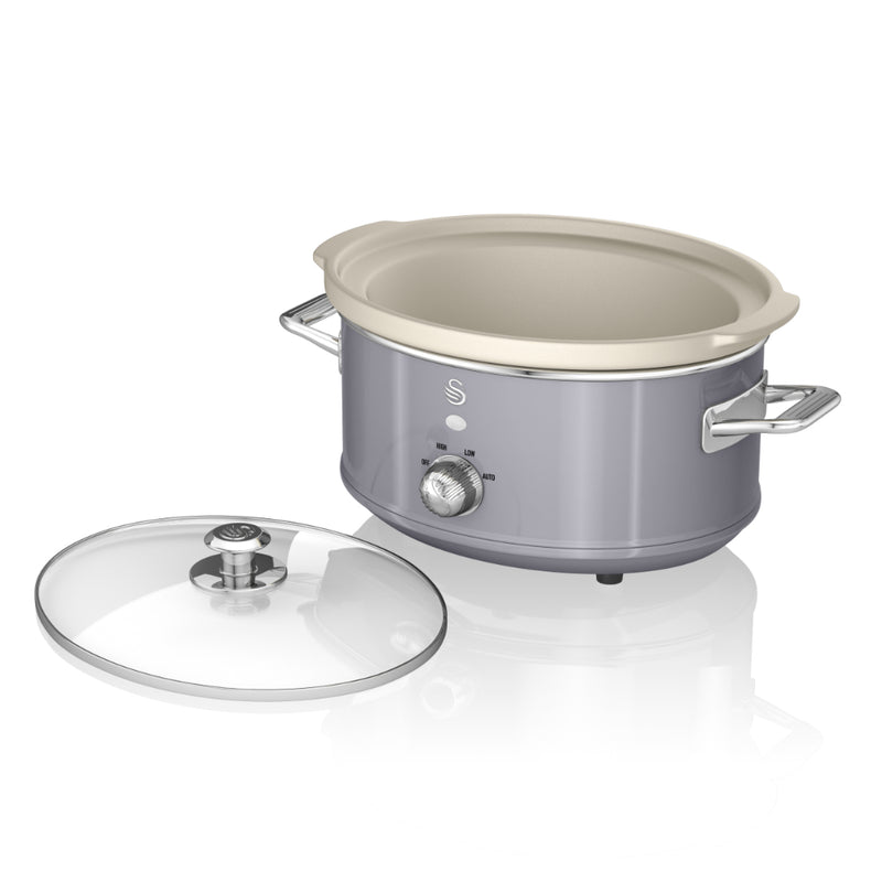 Swan Slow Cooker Retro Grey 3.5L  - Grey