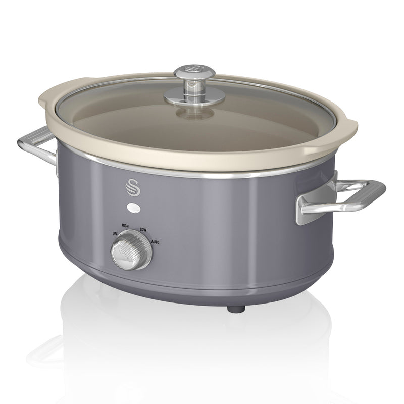 Swan Slow Cooker Retro Grey 3.5L  - Grey