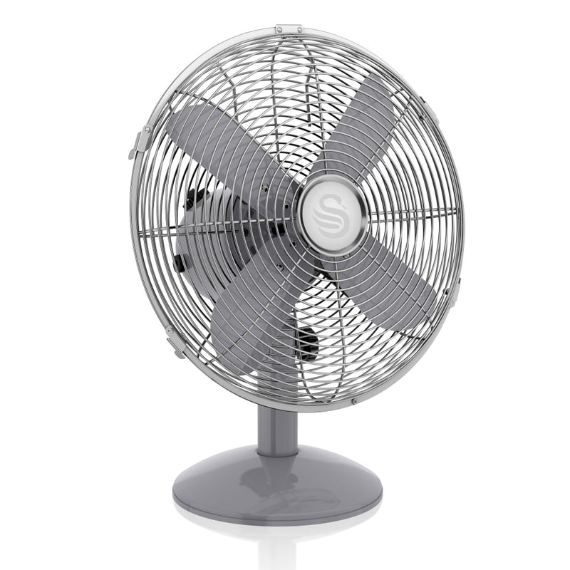 Swan Retro Desk Fan 12"  - Grey