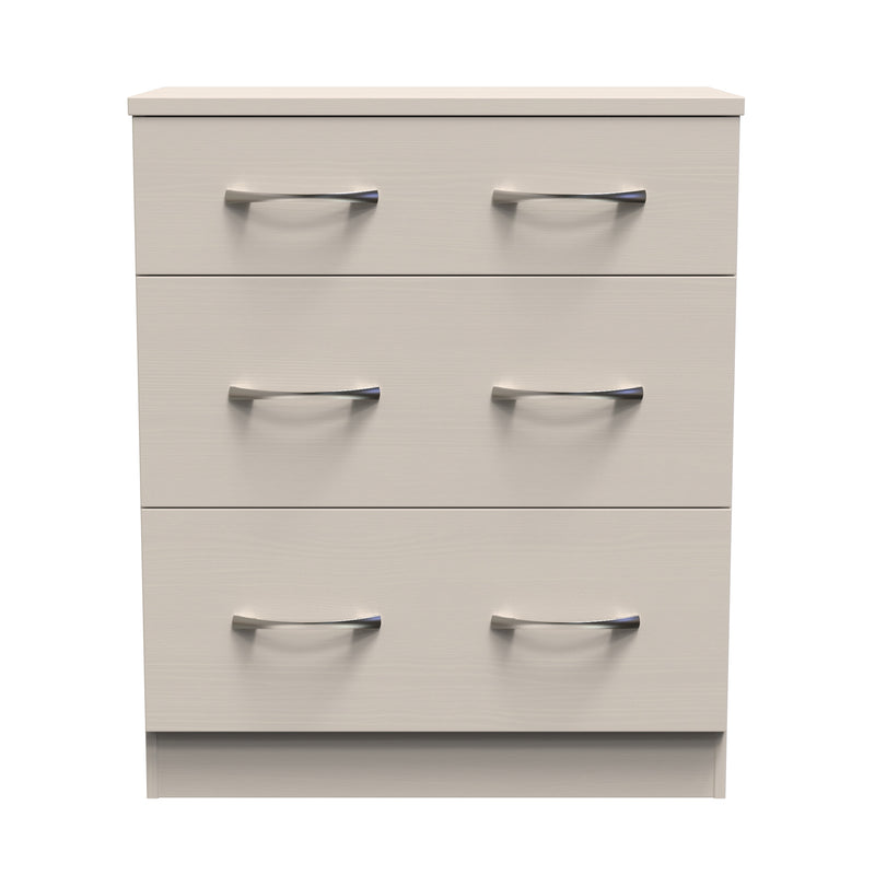 Seville Ready Assembled Chest Of Drawers with 3 Drawers - Kashmir Ash / Kashmir Ash