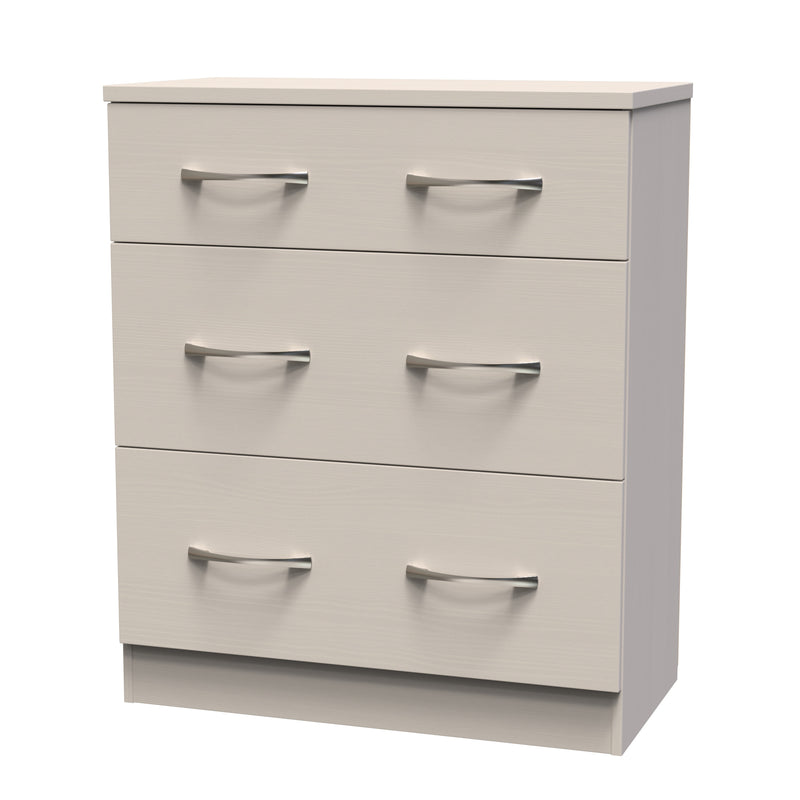 Seville Ready Assembled Chest Of Drawers with 3 Drawers - Kashmir Ash / Kashmir Ash