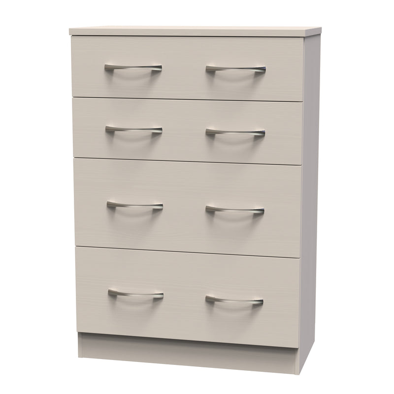 Seville Ready Assembled Chest Of Drawers with 4 Drawers - Kashmir Ash / Kashmir Ash