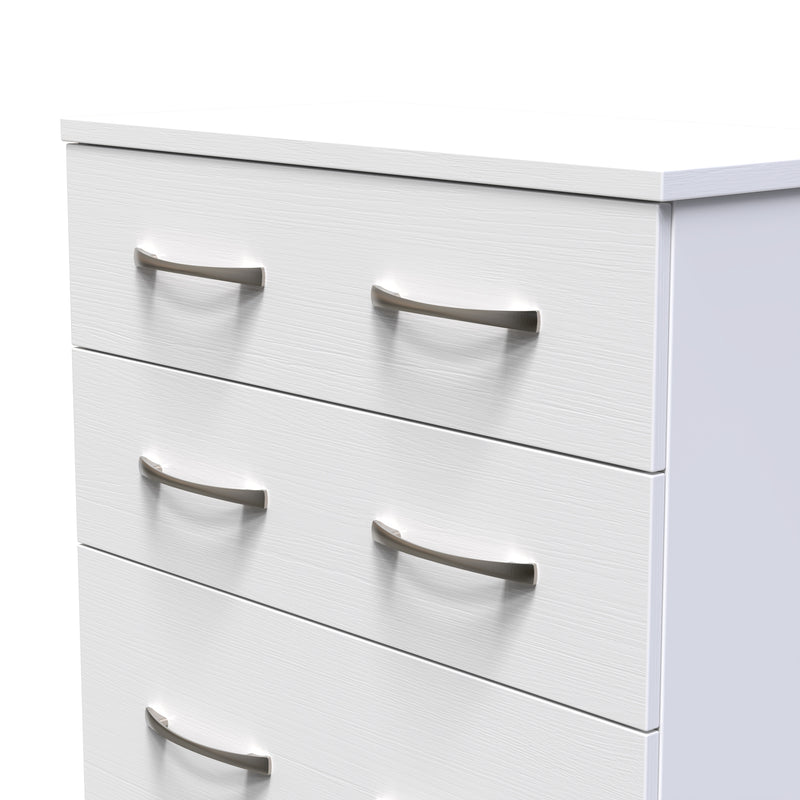 Seville Ready Assembled Chest Of Drawers with 4 Drawers - White Ash / White Ash