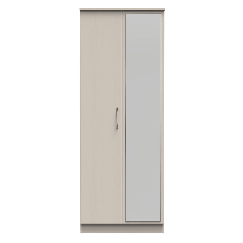 Seville Ready Assembled Wardrobe with 2 Doors and Mirror - Kashmir Ash / Kashmir Ash