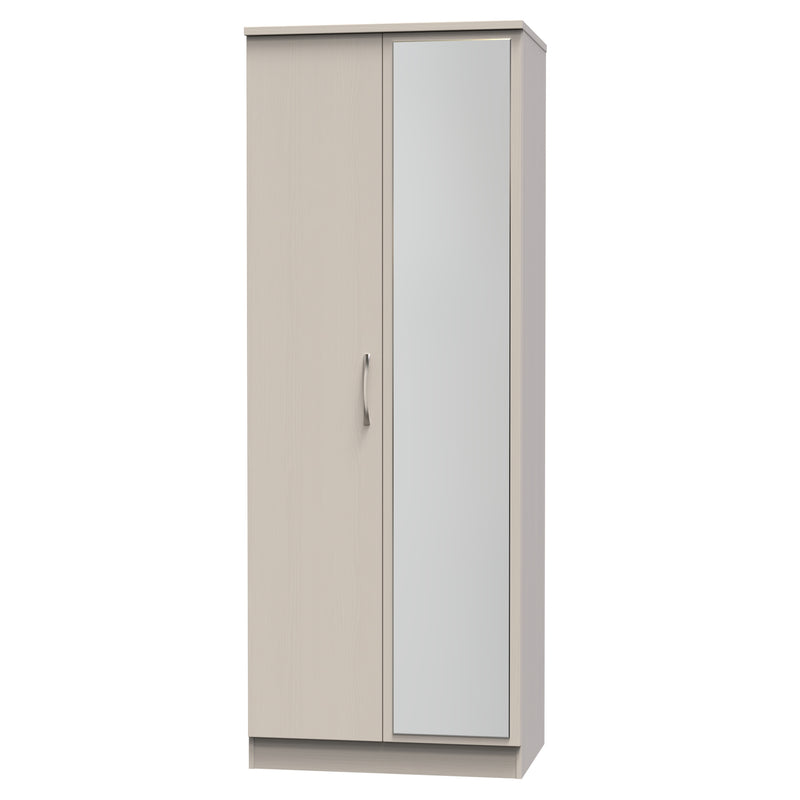 Seville Ready Assembled Wardrobe with 2 Doors and Mirror - Kashmir Ash / Kashmir Ash