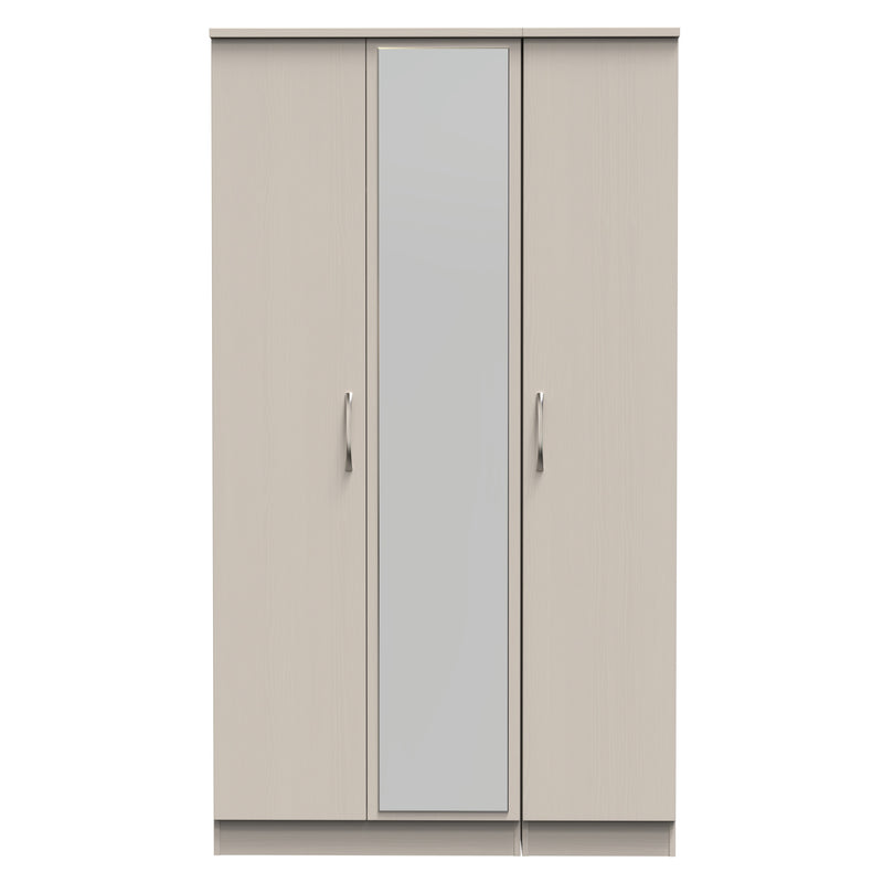 Seville Ready Assembled Wardrobe with Triple Mirror - Kashmir Ash / Kashmir Ash