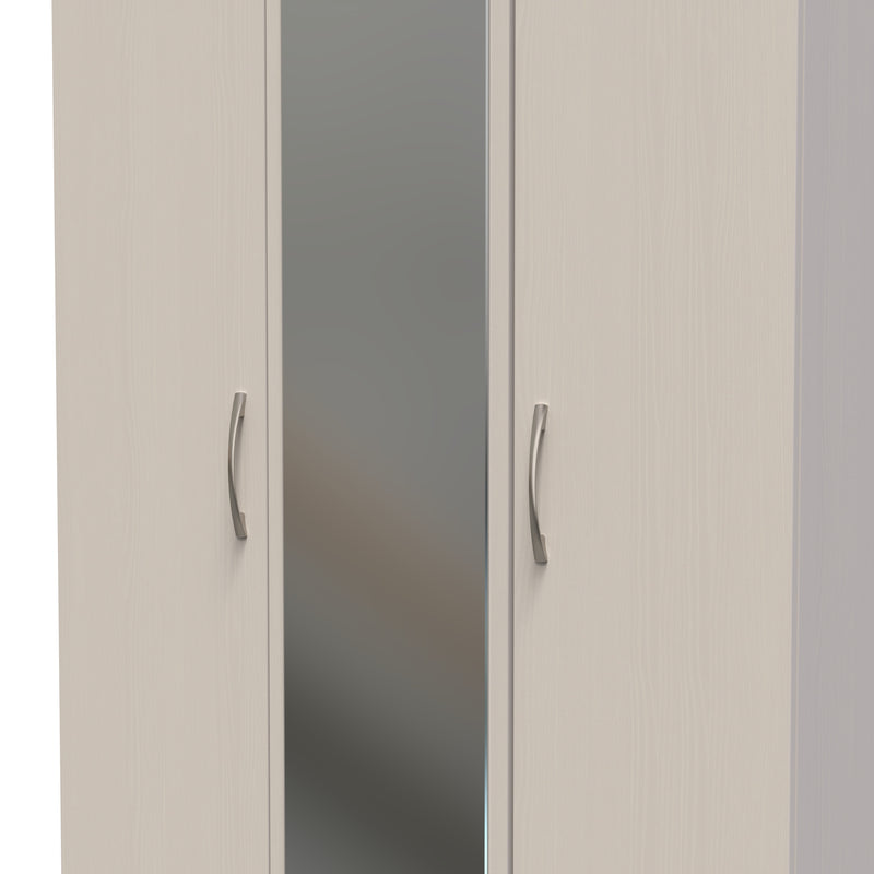 Seville Ready Assembled Wardrobe with Triple Mirror - Kashmir Ash / Kashmir Ash