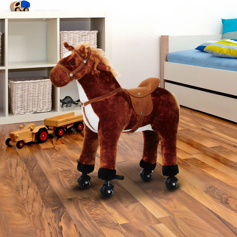 HOMCOM  Children's Walking Horse - Brown