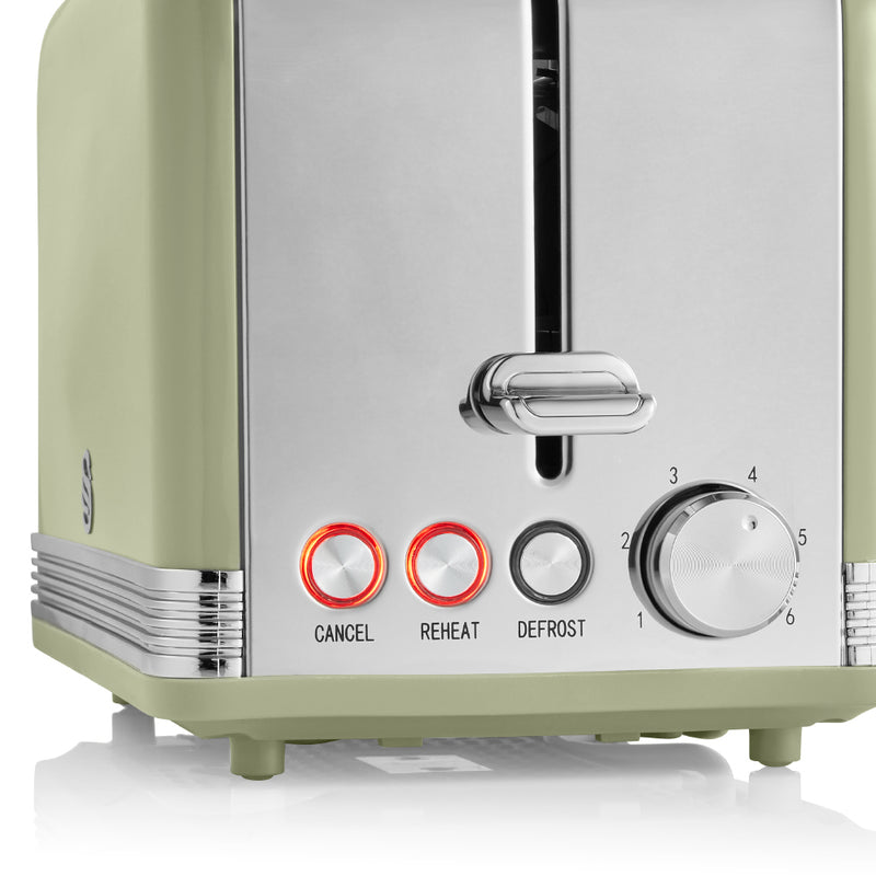 Swan Retro 2 Slice Toaster  - Green