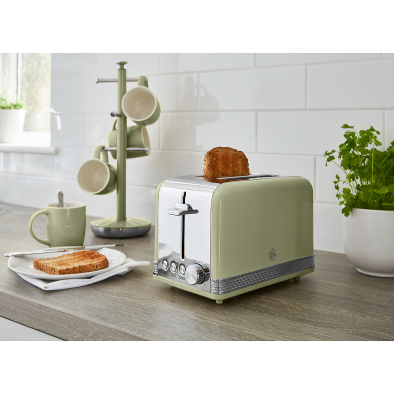 Swan Retro 2 Slice Toaster  - Green