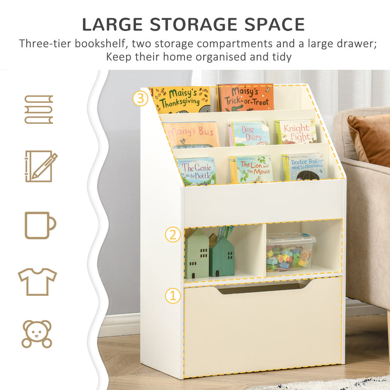 White toy box clearance with bookshelf