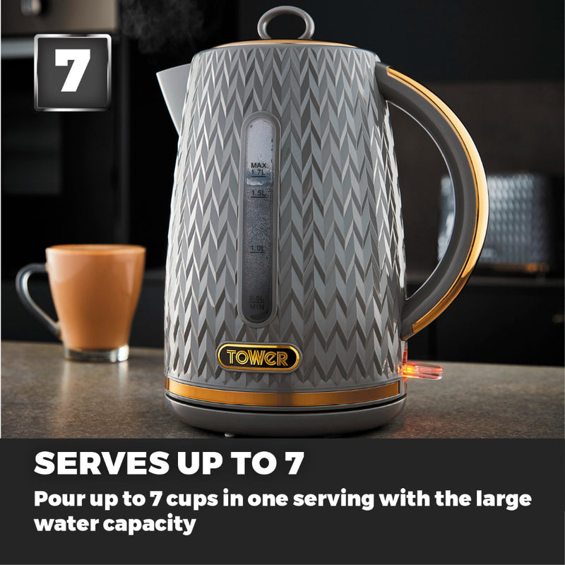 Tower Empire Kettle 3KW 1.7L  - Grey