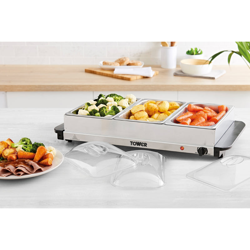 Tower Buffet Server 3 Tray  - Stainless Steel