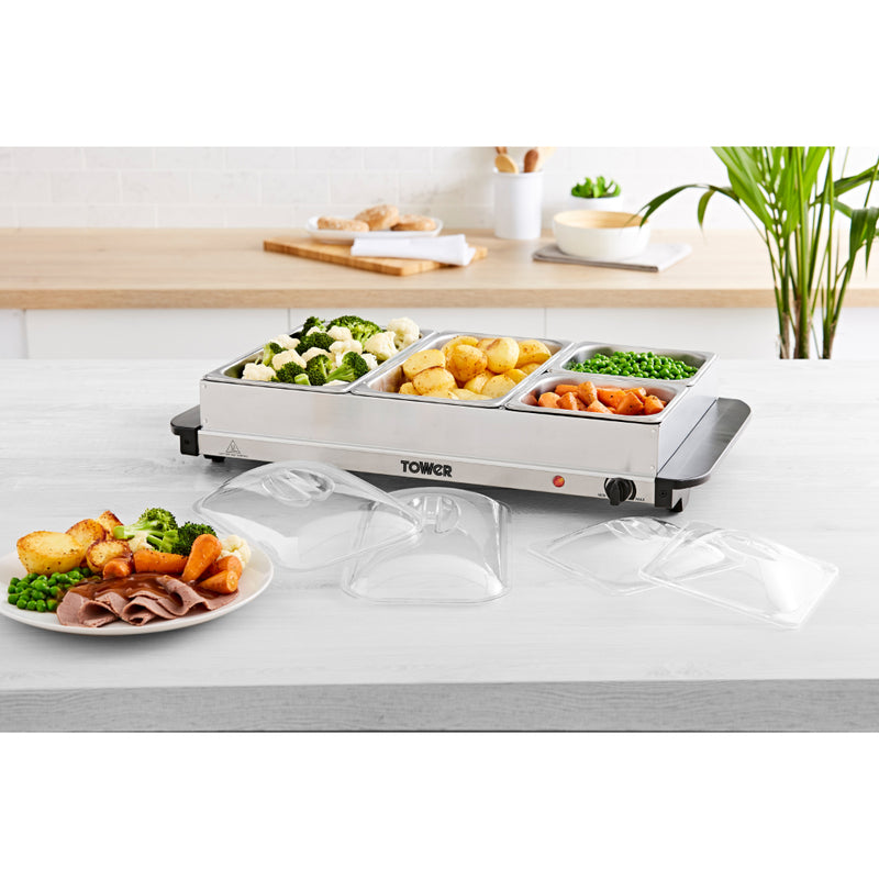 Tower Buffet Server 4 Tray  - Stainless Steel