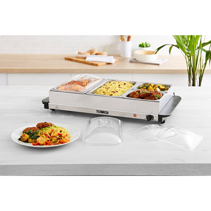 Tower Buffet Server 4 Tray  - Stainless Steel