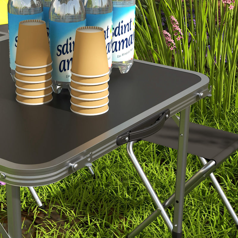 Outsunny Camping Table and Chairs Outdoor Indoor Use for BBQ Picnic Garden