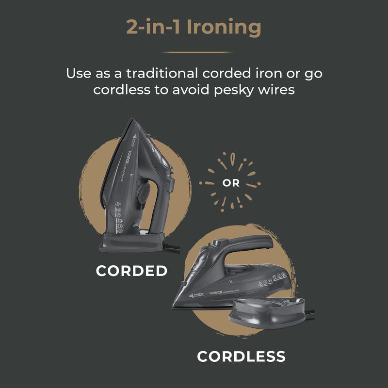 Tower Cord Cordless Steam Iron 2400w  - Grey