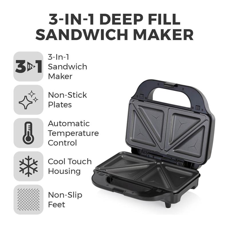 Tower Deep Fill Sandwich Maker 3in1