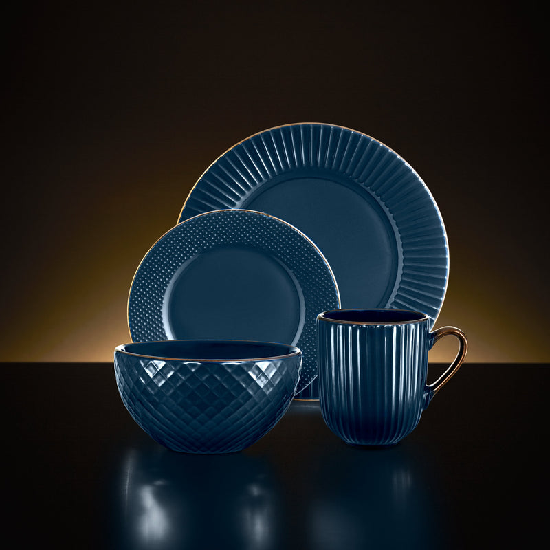 Tower Dinnerware Set 16 Piece  - Blue