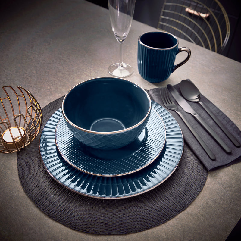 Tower Dinnerware Set 16 Piece  - Blue