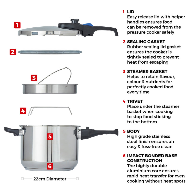 Tower 6L Pressure Cooker