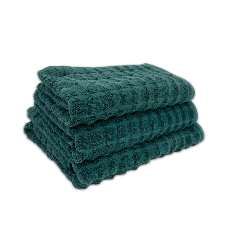 Lewis's Chunky Waffle Towel Range - Green Teal