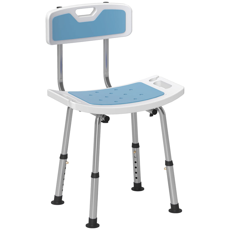 HOMCOM Shower Stool for Elderly Disabled Adjustable Shower Stool