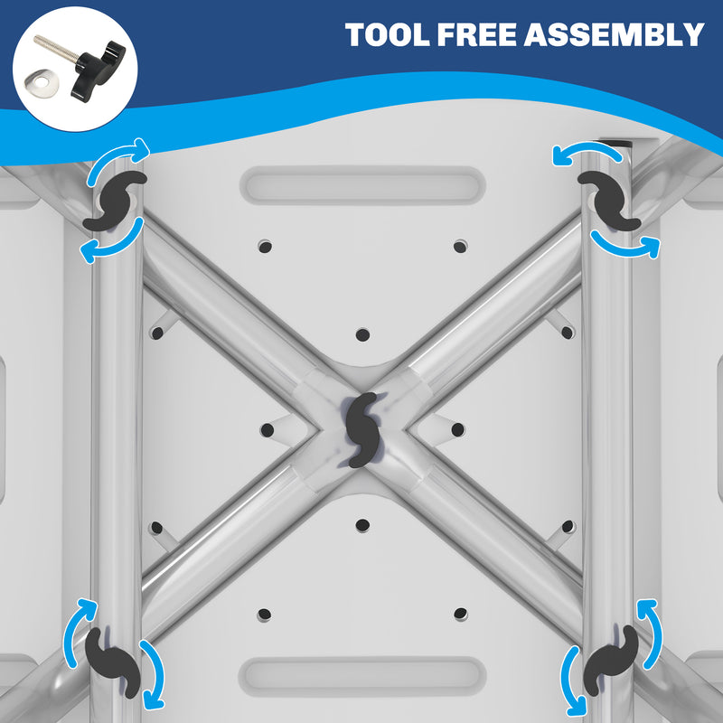 HOMCOM Shower Stool for Elderly Disabled Adjustable Shower Stool