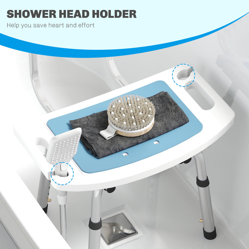 HOMCOM Shower Stool for Elderly Disabled Adjustable Shower Stool