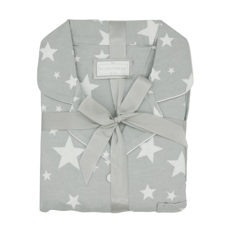 Ladies Flannel Pyjamas - Grey Star