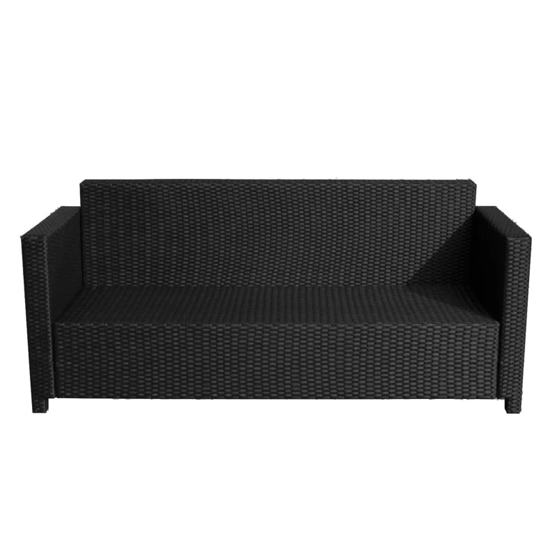 Outsunny Rattan Sofa 3 Seater - Black