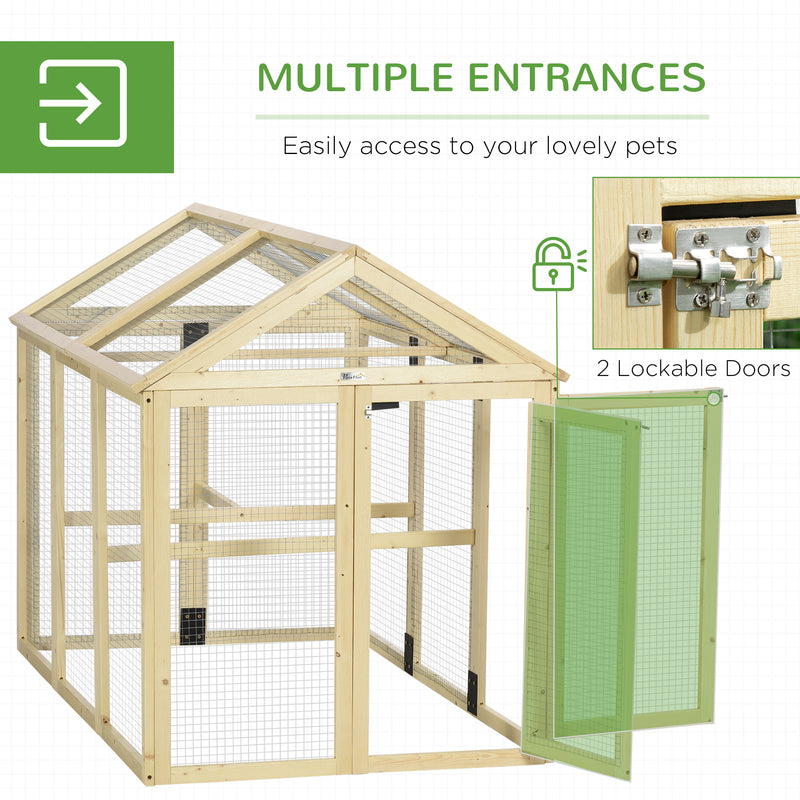 PawHut Chicken Run, Wooden Chicken Coop w/ Combinable Design