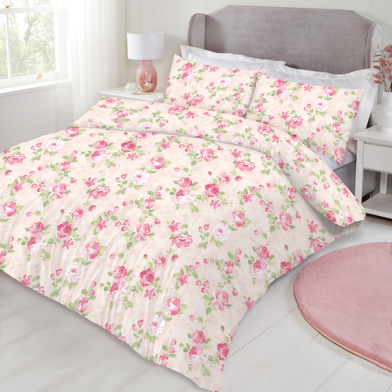 Lewis's Meadow Duvet Set - Pink