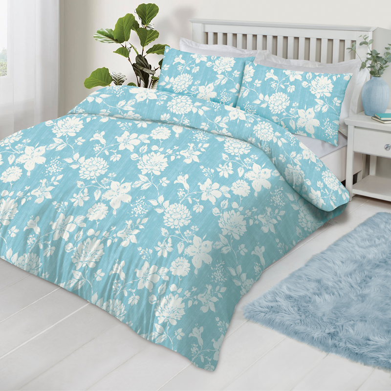 Lewis's Dahlia Duvet Set - Blue