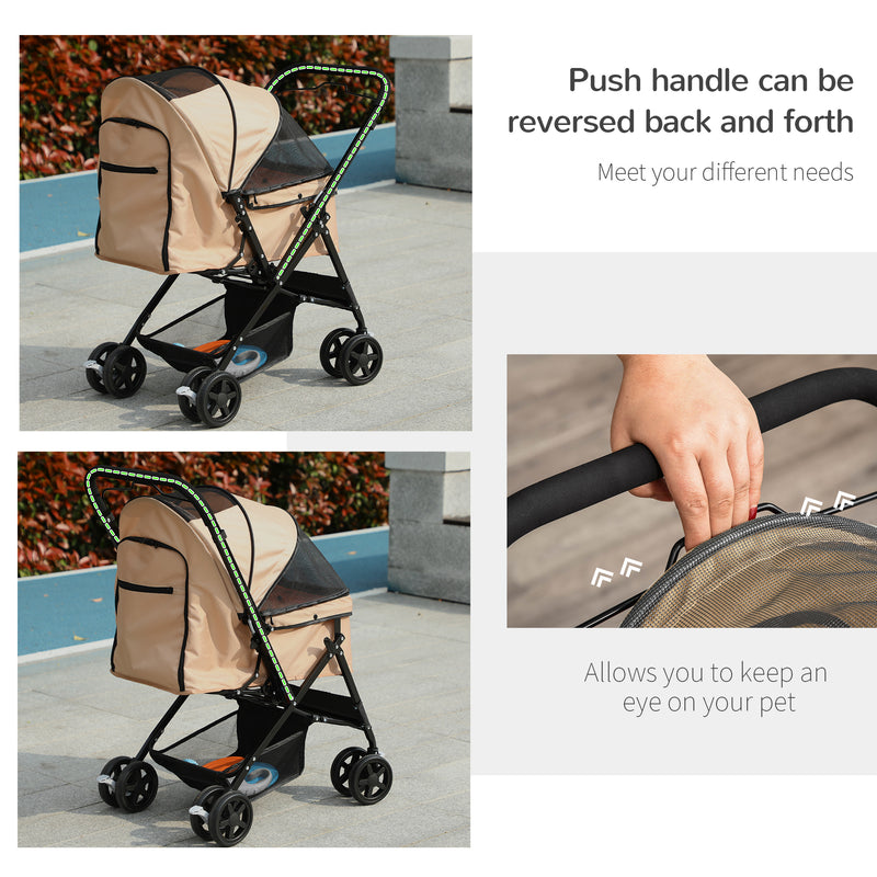 Dog stroller reversible sales handle