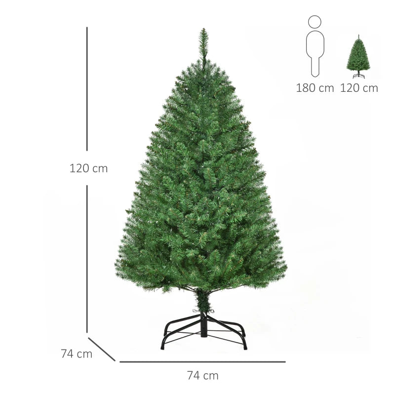 Christmas Time 4FT Prelit Artificial Christmas Tree w/ Warm White Light Home Xmas Decoration