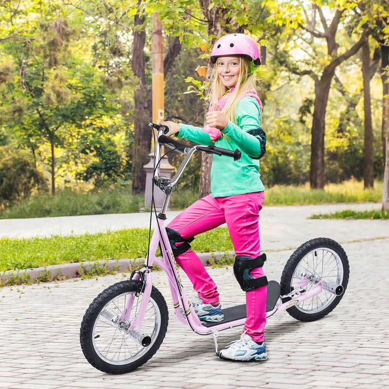 HOMCOM Teen Push Scooter -  Pink