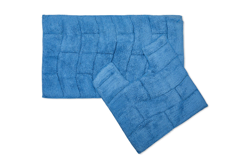 Waves Pure Cotton Jacquard 2pc Bath set in Cobalt