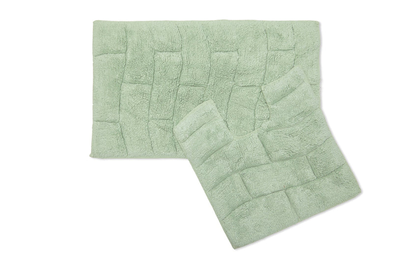 Waves Pure Cotton Jacquard 2pc Bath set in Green