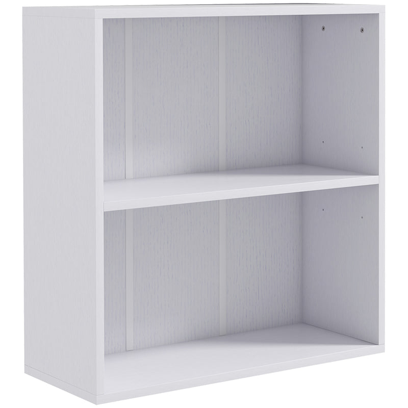 HOMCOM Bookshelf Display Storage Shelf with 2 Compartments for Study White