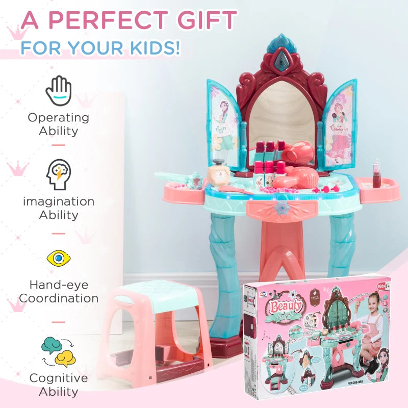 AIYAPLAY Dressing Table Playset - Blue & Pink