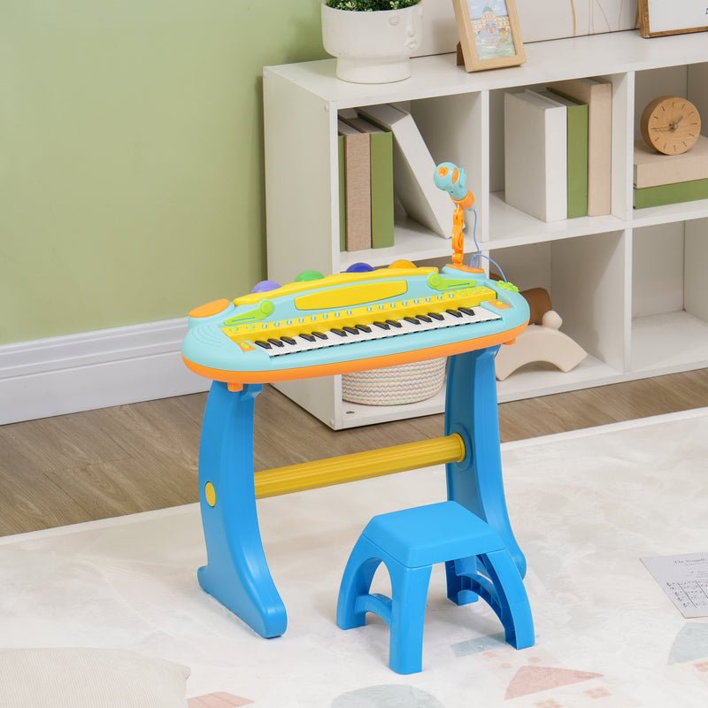 AIYAPLAY 37 Keys Kids Piano w/ Microphone, Stool, Record & Replay Function