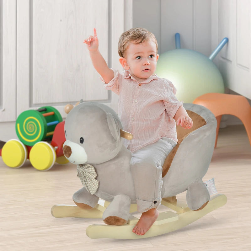 HOMCOM Children's Rocking Bear - Grey