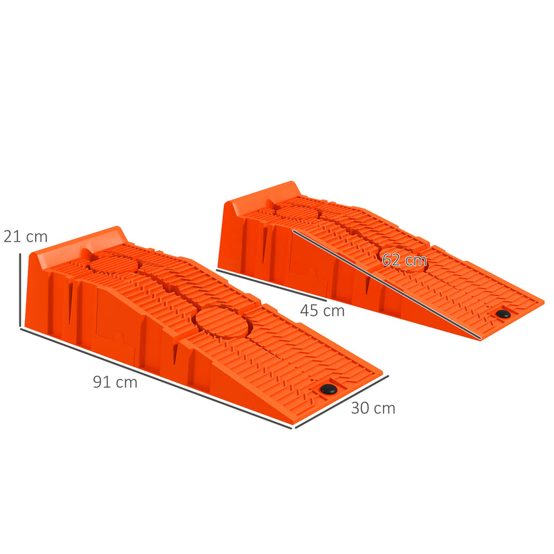 DURHAND 2.5 Ton Plastic Car Lifting Ramps Automotive Vehicle Garage, Orange