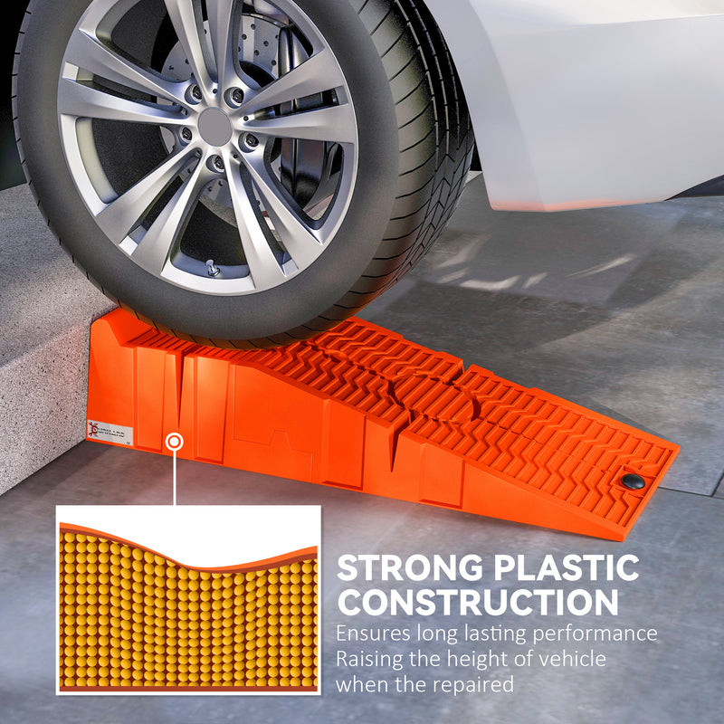 DURHAND 2.5 Ton Plastic Car Lifting Ramps Automotive Vehicle Garage, Orange