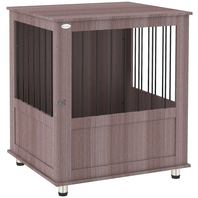 PawHut Dog Crate Kennel Cage, Indoor End Table, Purple